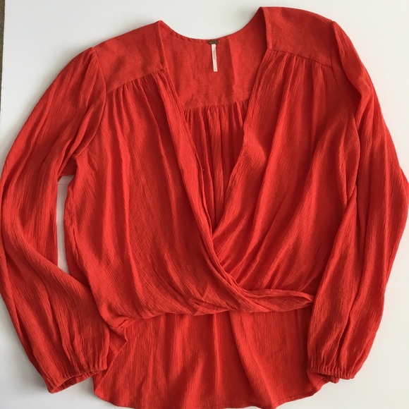 Free People “Check On It” Wrap Top Size L - Picture 2 of 9